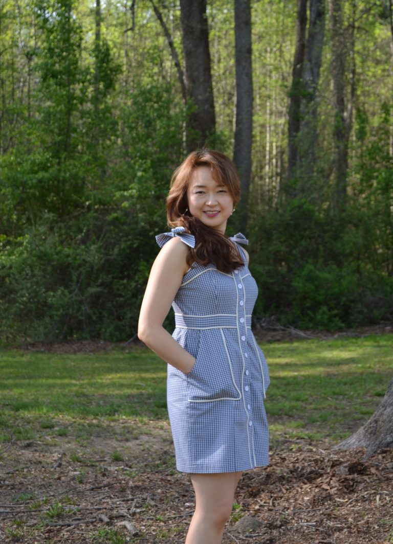 White Piping Summer Dress, #NoemiMcCalls, #M8091